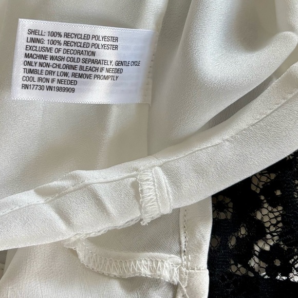 NWT A New Day XL White Slip Skirt Maxi Black Lace Trim Satin Textured 90’s - Picture 8 of 9